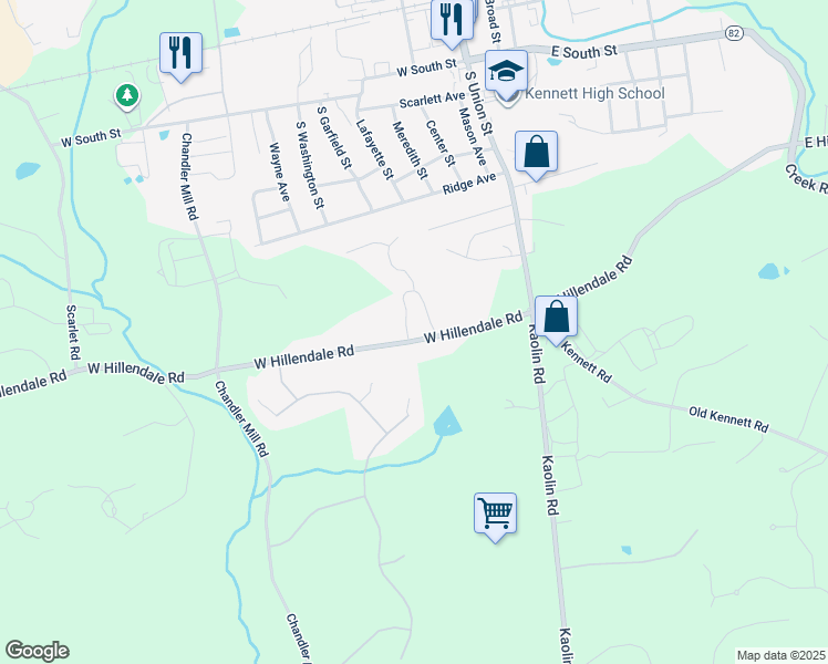 map of restaurants, bars, coffee shops, grocery stores, and more near 1200 Benjamin Drive in Kennett Square