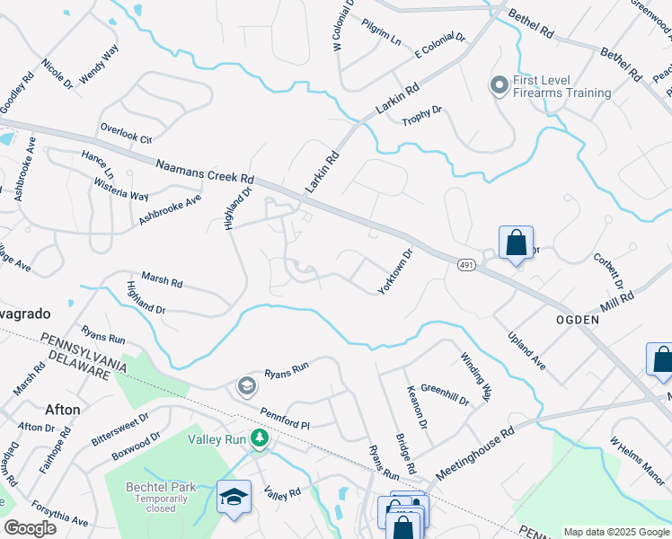 map of restaurants, bars, coffee shops, grocery stores, and more near 4023 Washington Drive in Upper Chichester