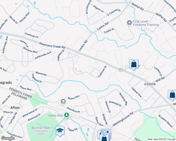 map of restaurants, bars, coffee shops, grocery stores, and more near 4021 Washington Drive in Upper Chichester