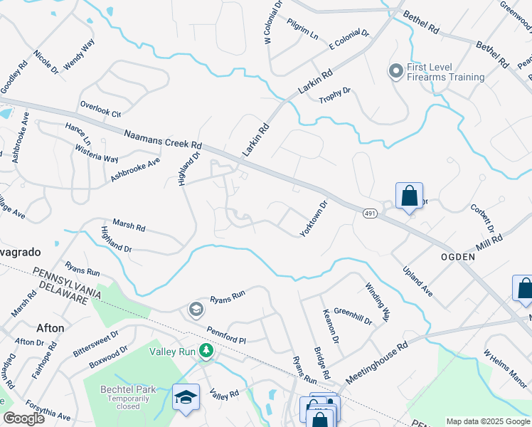 map of restaurants, bars, coffee shops, grocery stores, and more near 4023 Washington Drive in Upper Chichester