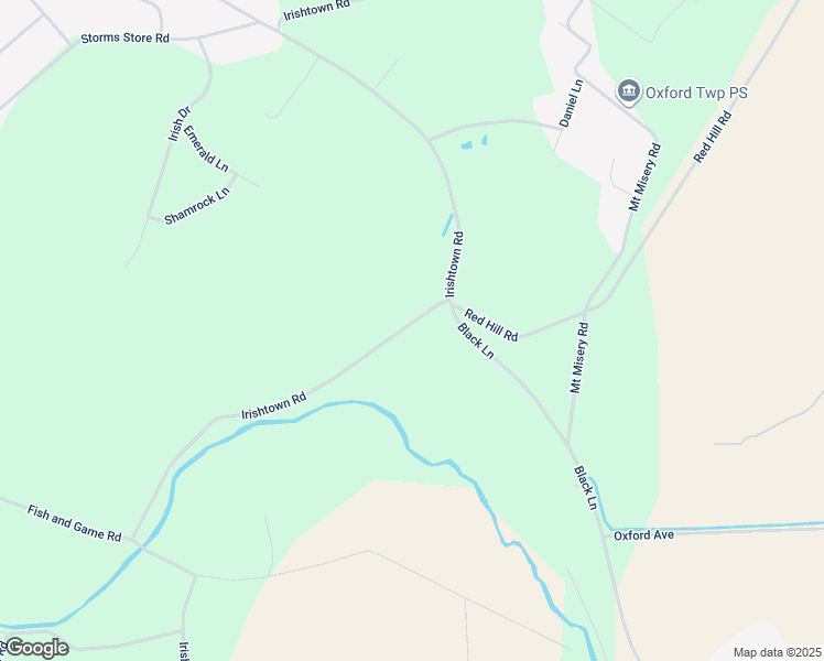 map of restaurants, bars, coffee shops, grocery stores, and more near 795 Irishtown Road in New Oxford