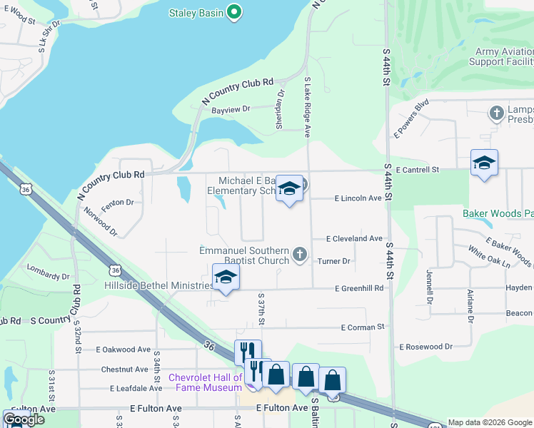 map of restaurants, bars, coffee shops, grocery stores, and more near 801-999 S Pine Hill Dr in Decatur