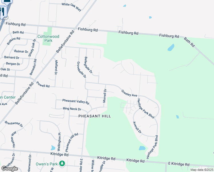 map of restaurants, bars, coffee shops, grocery stores, and more near 6646 Morrell Drive in Dayton