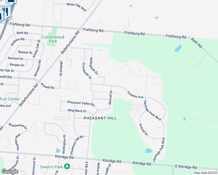 map of restaurants, bars, coffee shops, grocery stores, and more near 6646 Morrell Drive in Dayton