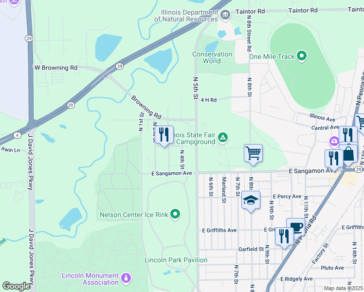 map of restaurants, bars, coffee shops, grocery stores, and more near 400 Belmont Avenue in Springfield