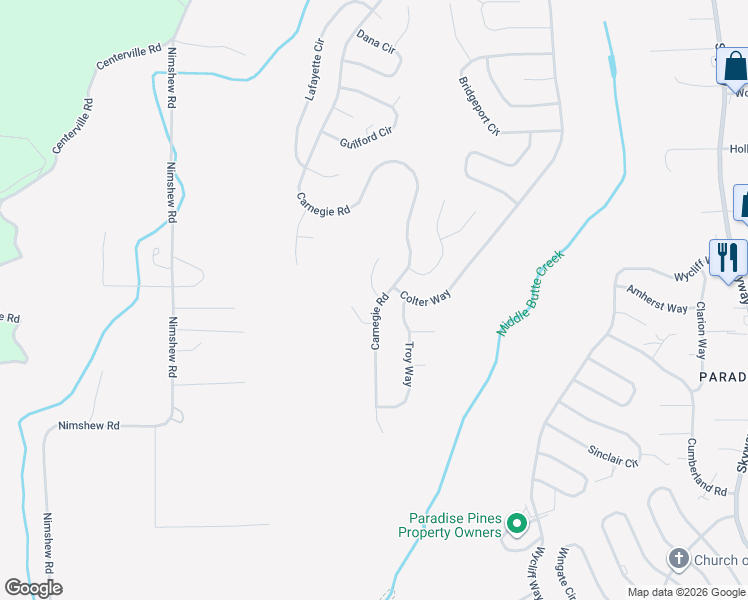 map of restaurants, bars, coffee shops, grocery stores, and more near 14373 Madonna Court in Magalia