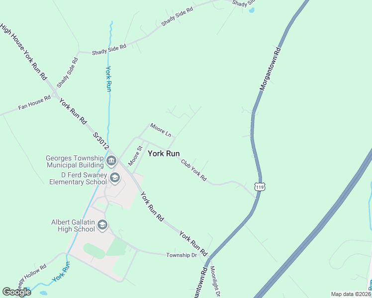 map of restaurants, bars, coffee shops, grocery stores, and more near 170 Club York Road in Uniontown