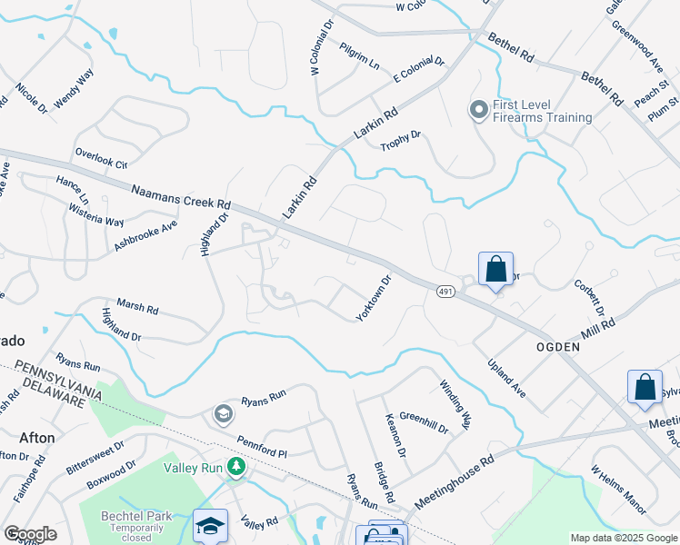map of restaurants, bars, coffee shops, grocery stores, and more near 4012 Washington Drive in Delaware County