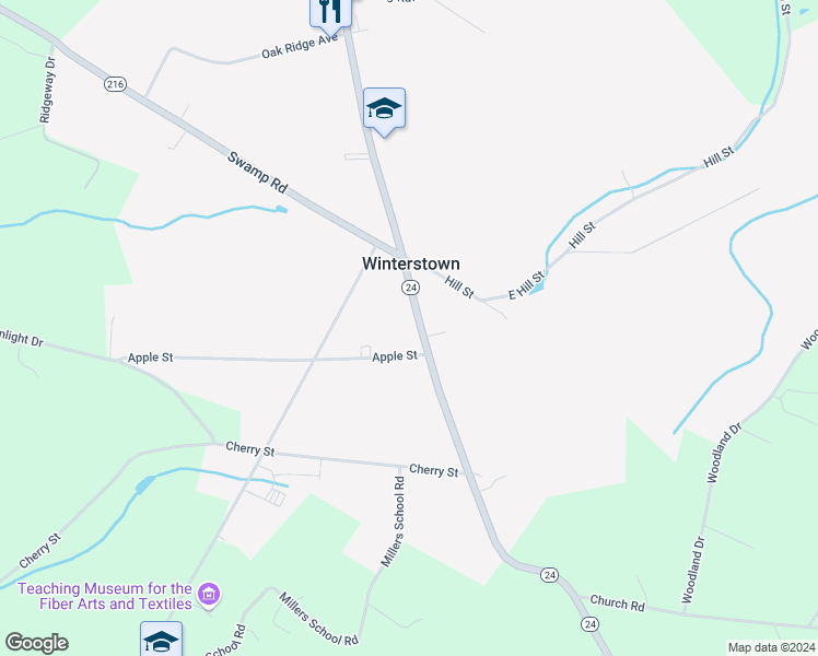 map of restaurants, bars, coffee shops, grocery stores, and more near 12576 Winterstown Road in Felton