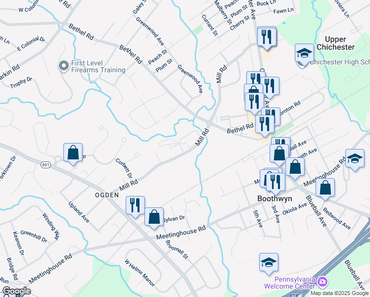 map of restaurants, bars, coffee shops, grocery stores, and more near 1896 Mill Road in Ogden