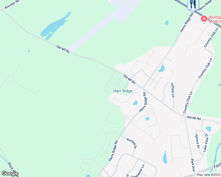 map of restaurants, bars, coffee shops, grocery stores, and more near 610 Old Mill Road in Gettysburg