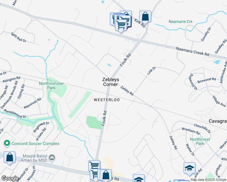 map of restaurants, bars, coffee shops, grocery stores, and more near 3814 Foulk Road in Garnet Valley