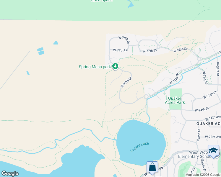 map of restaurants, bars, coffee shops, grocery stores, and more near 7602 Yule Court in Arvada