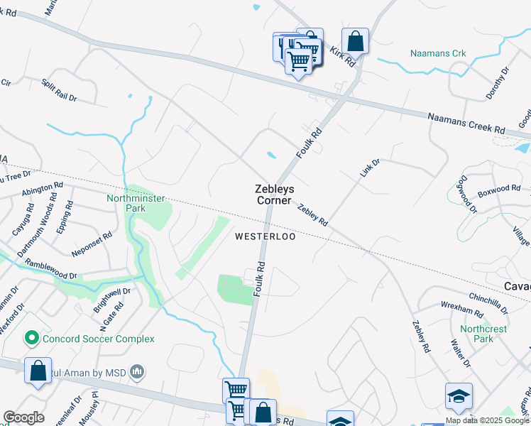map of restaurants, bars, coffee shops, grocery stores, and more near 3821 Foulk Road in Garnet Valley