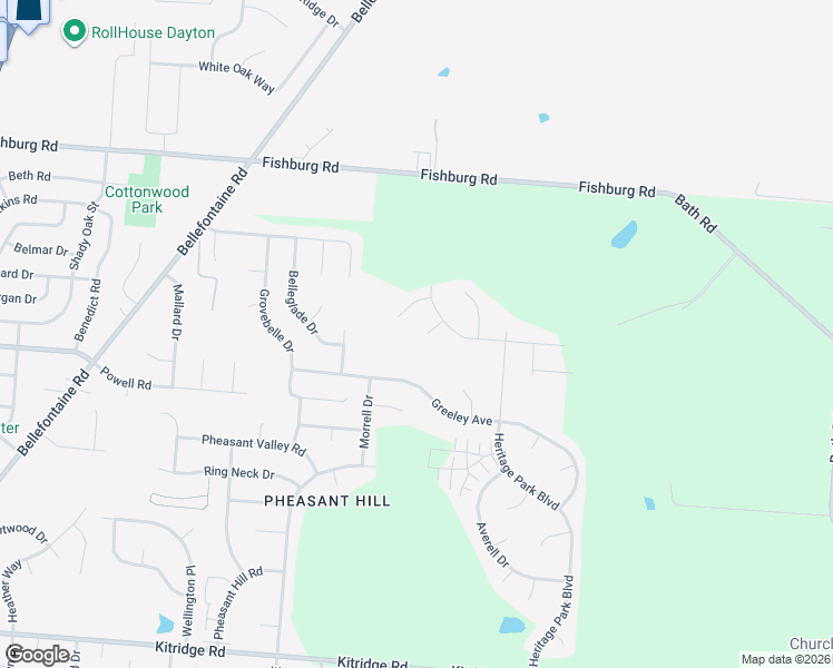 map of restaurants, bars, coffee shops, grocery stores, and more near 6701 Bartlett Court in Dayton