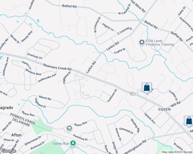 map of restaurants, bars, coffee shops, grocery stores, and more near 4229 Naamans Creek Road in Ogden