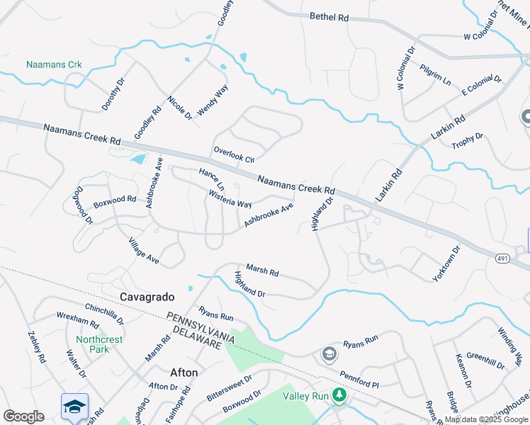 map of restaurants, bars, coffee shops, grocery stores, and more near 1751 Ashbrooke Avenue in Garnet Valley