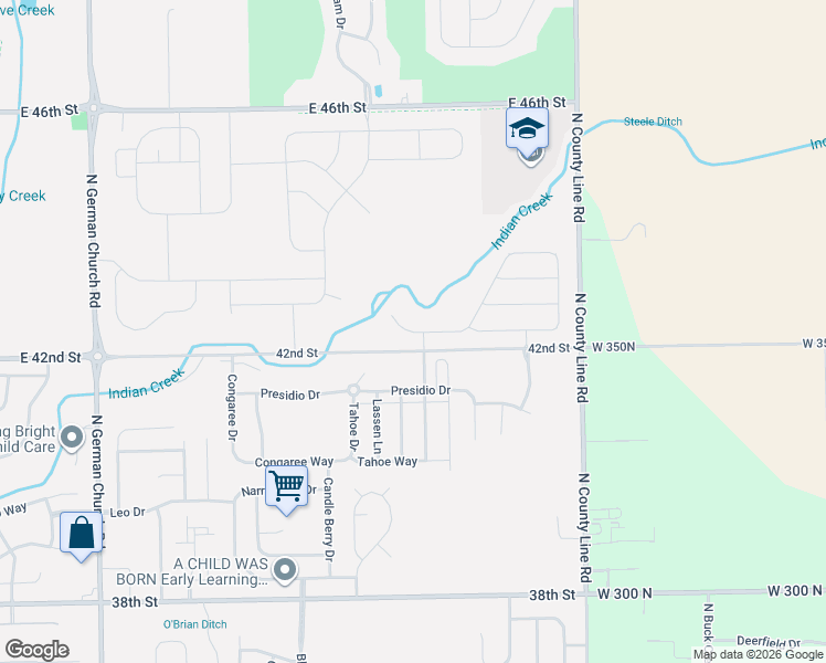 map of restaurants, bars, coffee shops, grocery stores, and more near 11610 Cotterill Way in Indianapolis