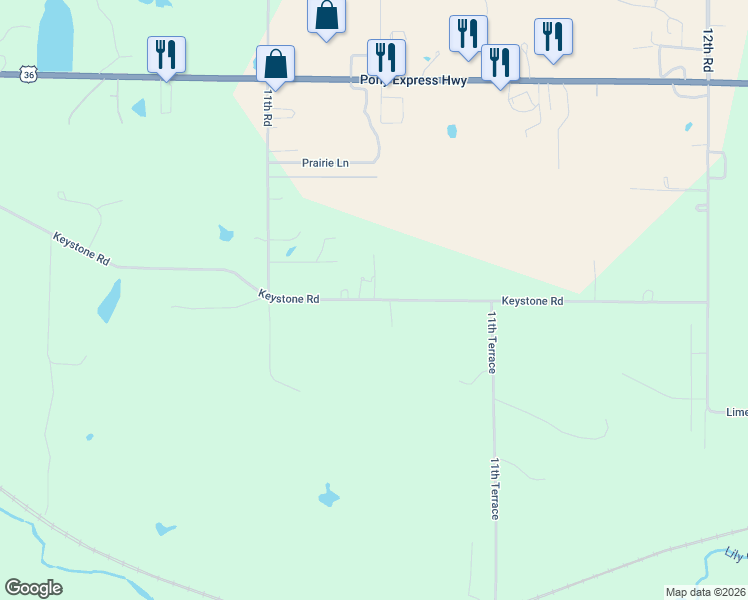 map of restaurants, bars, coffee shops, grocery stores, and more near 1125-1127 Keystone Road in Marysville