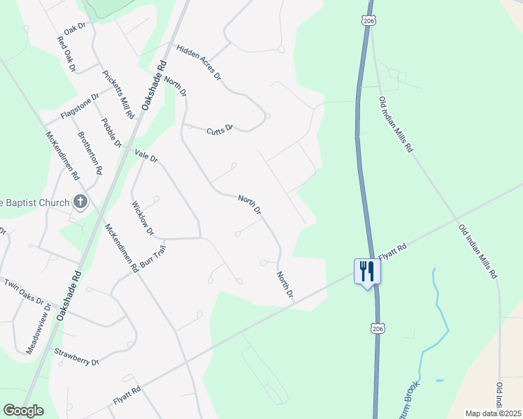 map of restaurants, bars, coffee shops, grocery stores, and more near 40 North Drive in Tabernacle