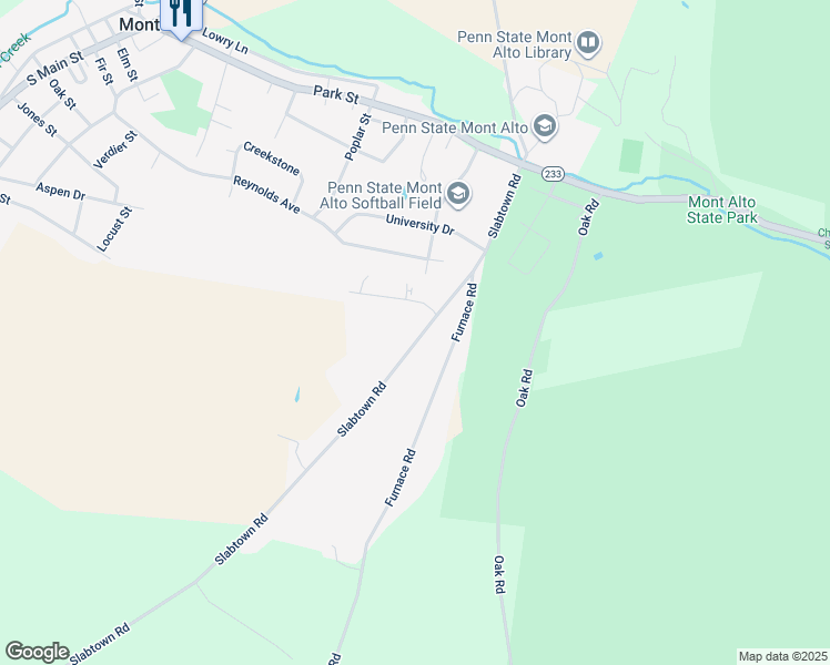 map of restaurants, bars, coffee shops, grocery stores, and more near 7271 Slabtown Road in Waynesboro