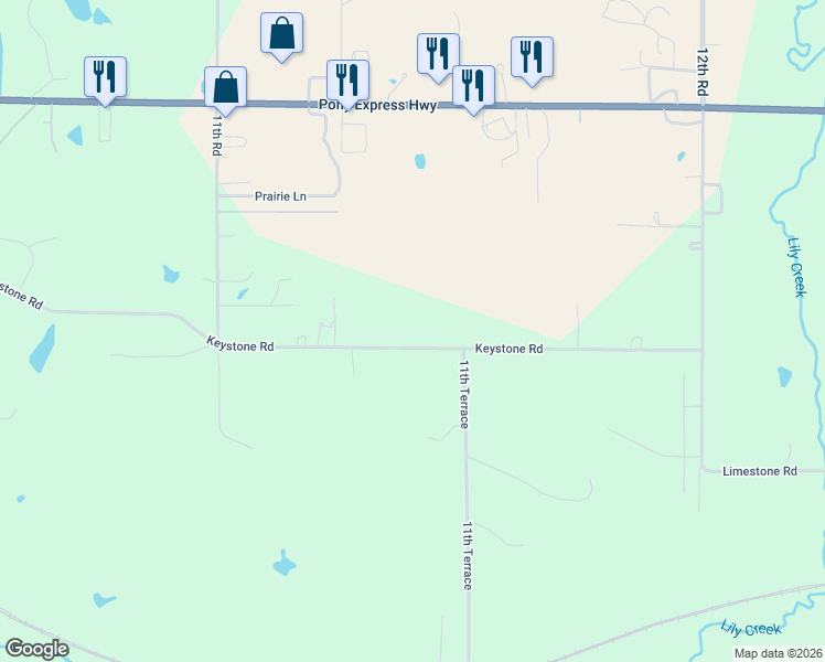 map of restaurants, bars, coffee shops, grocery stores, and more near 1142-1150 Keystone Road in Marysville
