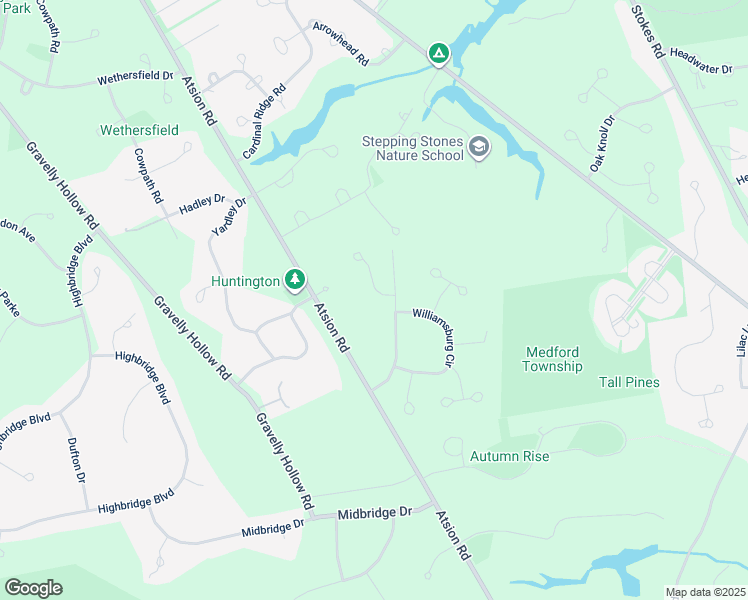 map of restaurants, bars, coffee shops, grocery stores, and more near 1 Pleasant Mill Court in Medford