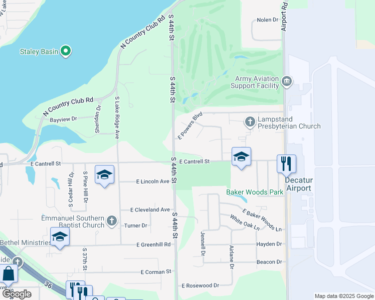 map of restaurants, bars, coffee shops, grocery stores, and more near 4432 Mount Vernon Place in Decatur