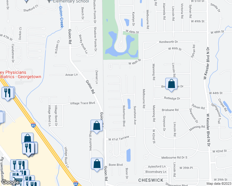 map of restaurants, bars, coffee shops, grocery stores, and more near 3717 Cologne Court in Indianapolis