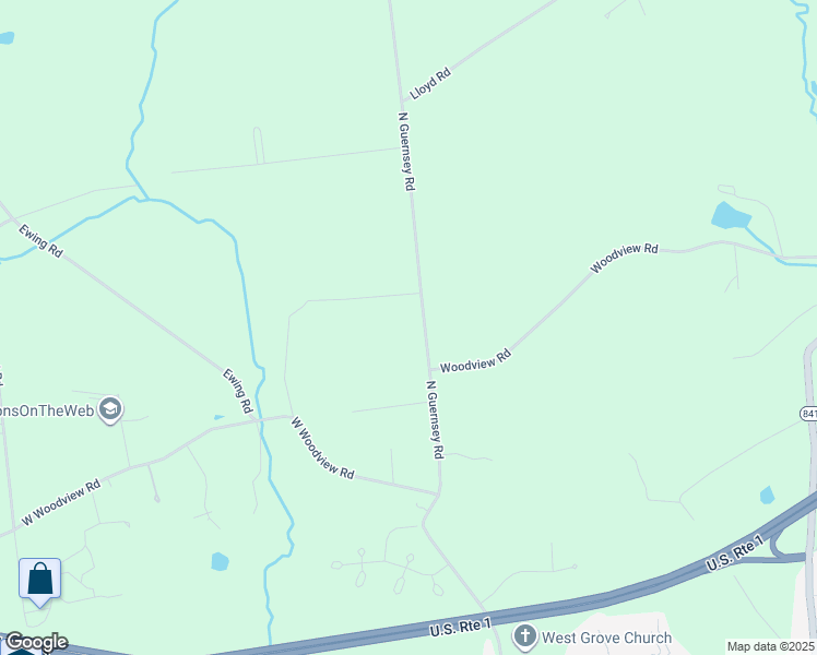 map of restaurants, bars, coffee shops, grocery stores, and more near 462 North Guernsey Road in West Grove