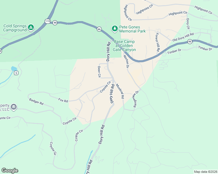 map of restaurants, bars, coffee shops, grocery stores, and more near 2979 Coyote Circle in Black Hawk