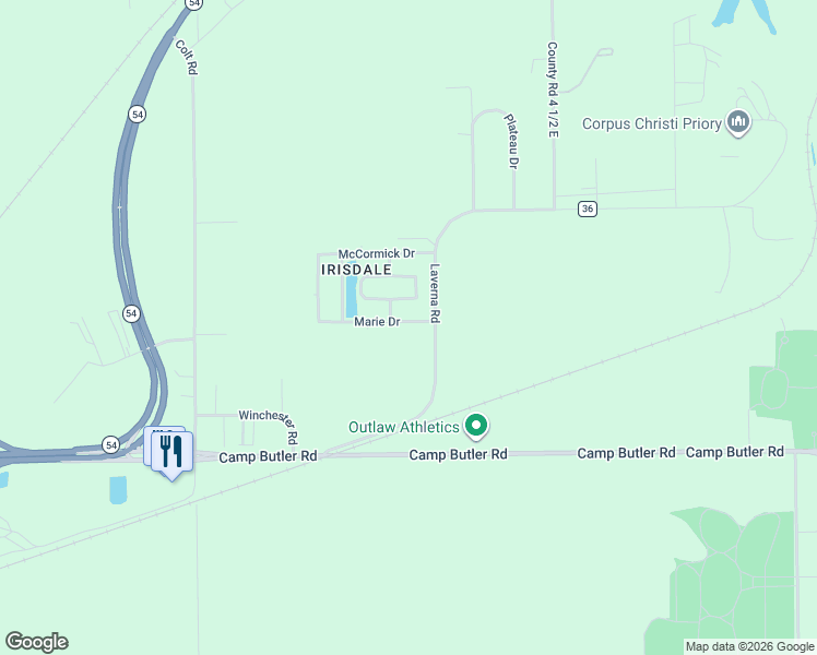 map of restaurants, bars, coffee shops, grocery stores, and more near 4108 Marie Dr in Springfield