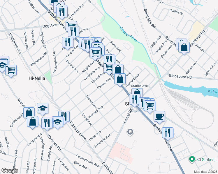 map of restaurants, bars, coffee shops, grocery stores, and more near 313 Yale Avenue in Stratford