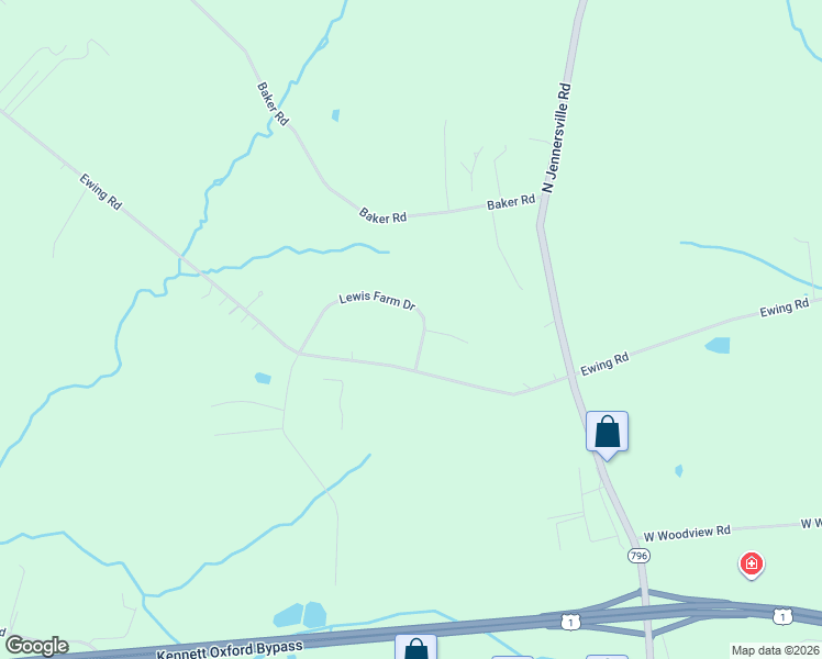 map of restaurants, bars, coffee shops, grocery stores, and more near 205 Lewis Farm Drive in Cochranville
