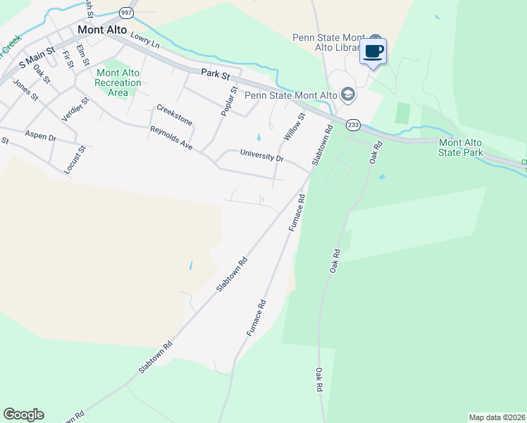 map of restaurants, bars, coffee shops, grocery stores, and more near 266 Dani Brooke Drive in Mont Alto