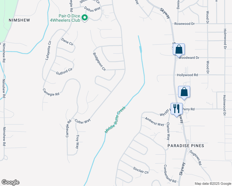 map of restaurants, bars, coffee shops, grocery stores, and more near 14530 Colter Way in Magalia
