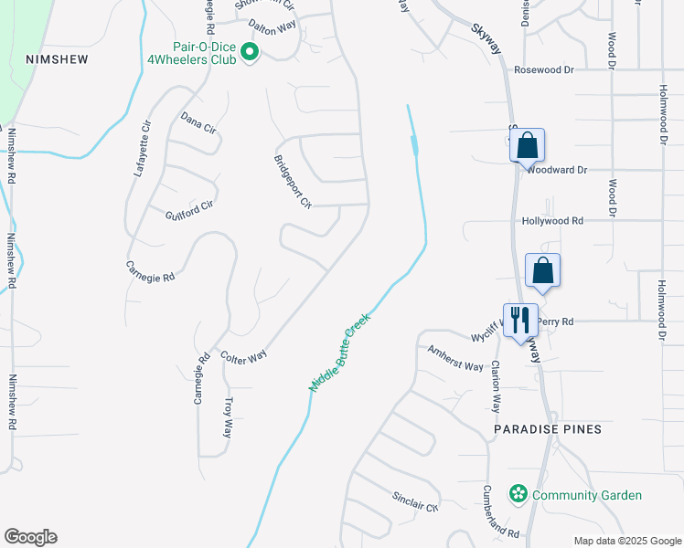 map of restaurants, bars, coffee shops, grocery stores, and more near 14530 Colter Way in Magalia