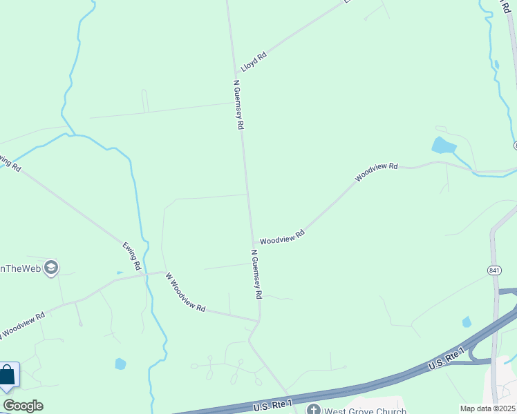 map of restaurants, bars, coffee shops, grocery stores, and more near 462 North Guernsey Road in West Grove