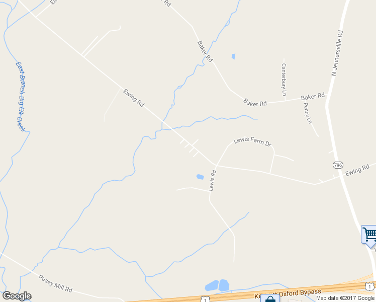 map of restaurants, bars, coffee shops, grocery stores, and more near 709 Ewing Road in Cochranville