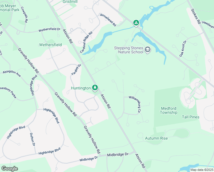 map of restaurants, bars, coffee shops, grocery stores, and more near 3 Grand Coach Court in Medford