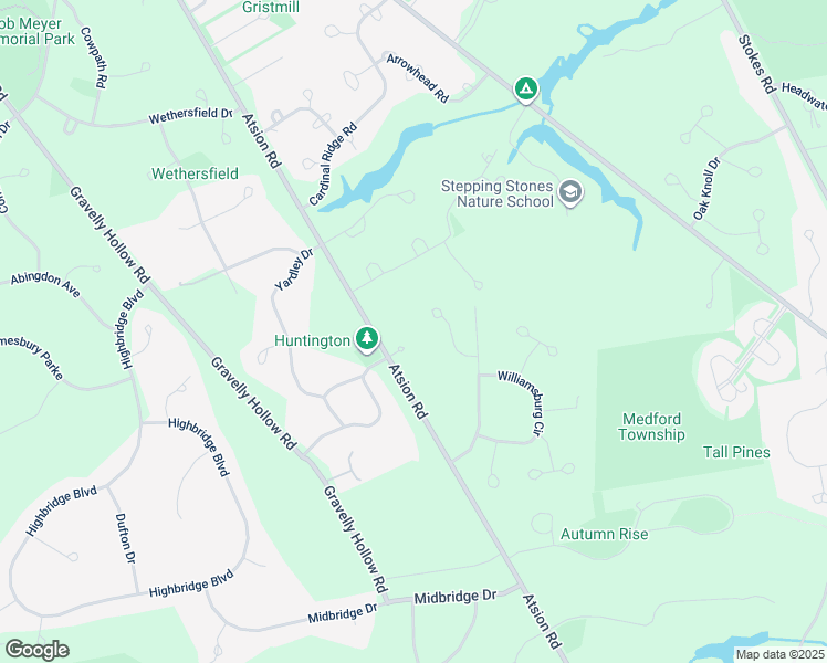 map of restaurants, bars, coffee shops, grocery stores, and more near 3 Grand Coach Court in Medford