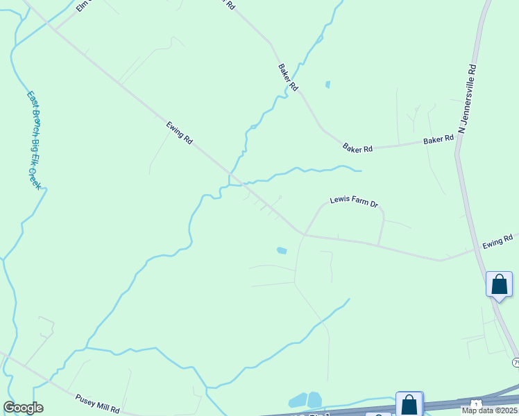 map of restaurants, bars, coffee shops, grocery stores, and more near 711 Ewing Road in Cochranville