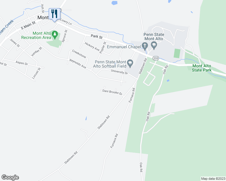 map of restaurants, bars, coffee shops, grocery stores, and more near 67 Lexy Court in Mont Alto