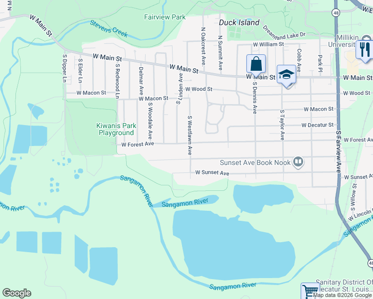 map of restaurants, bars, coffee shops, grocery stores, and more near 2034 West Forest Avenue in Decatur