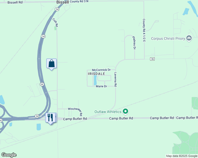map of restaurants, bars, coffee shops, grocery stores, and more near 4004 Hoffman Drive in Springfield