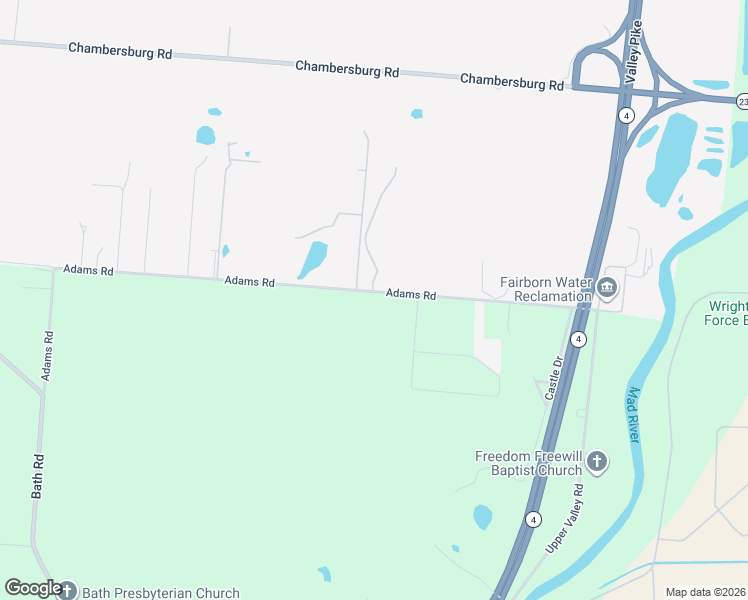 map of restaurants, bars, coffee shops, grocery stores, and more near 9140 Adams Road in Dayton