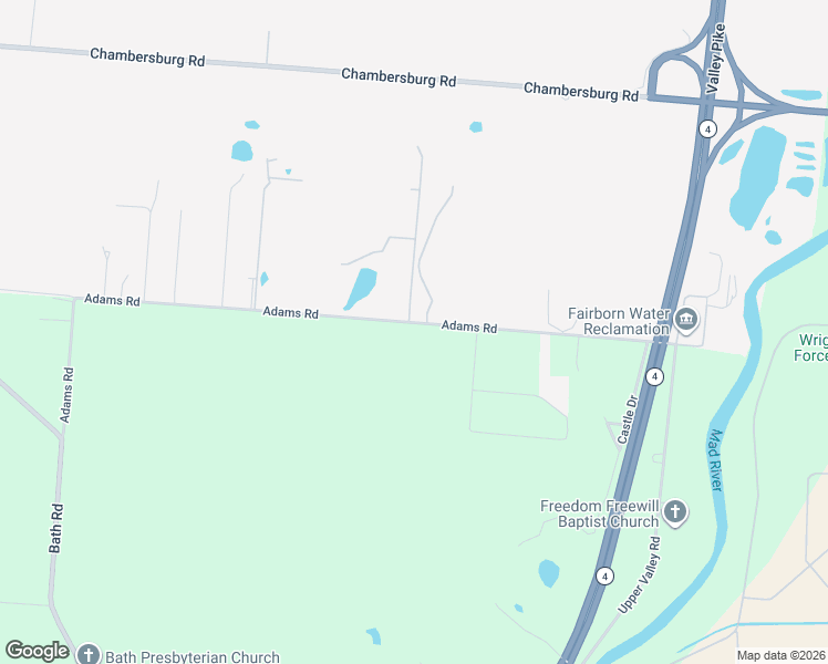 map of restaurants, bars, coffee shops, grocery stores, and more near 9140 Adams Road in Dayton