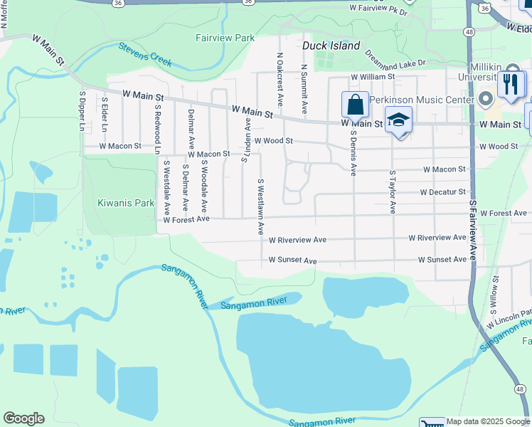map of restaurants, bars, coffee shops, grocery stores, and more near 2034 West Forest Avenue in Decatur