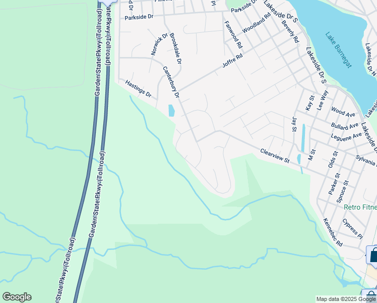 map of restaurants, bars, coffee shops, grocery stores, and more near 3 Wales Court in Lacey Township