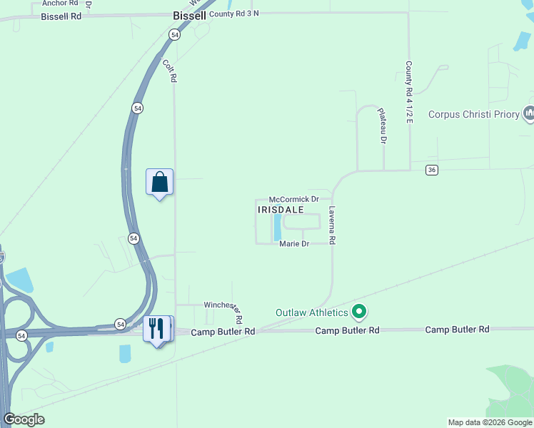 map of restaurants, bars, coffee shops, grocery stores, and more near in Springfield